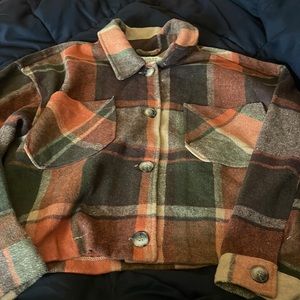 crop flannel jacket